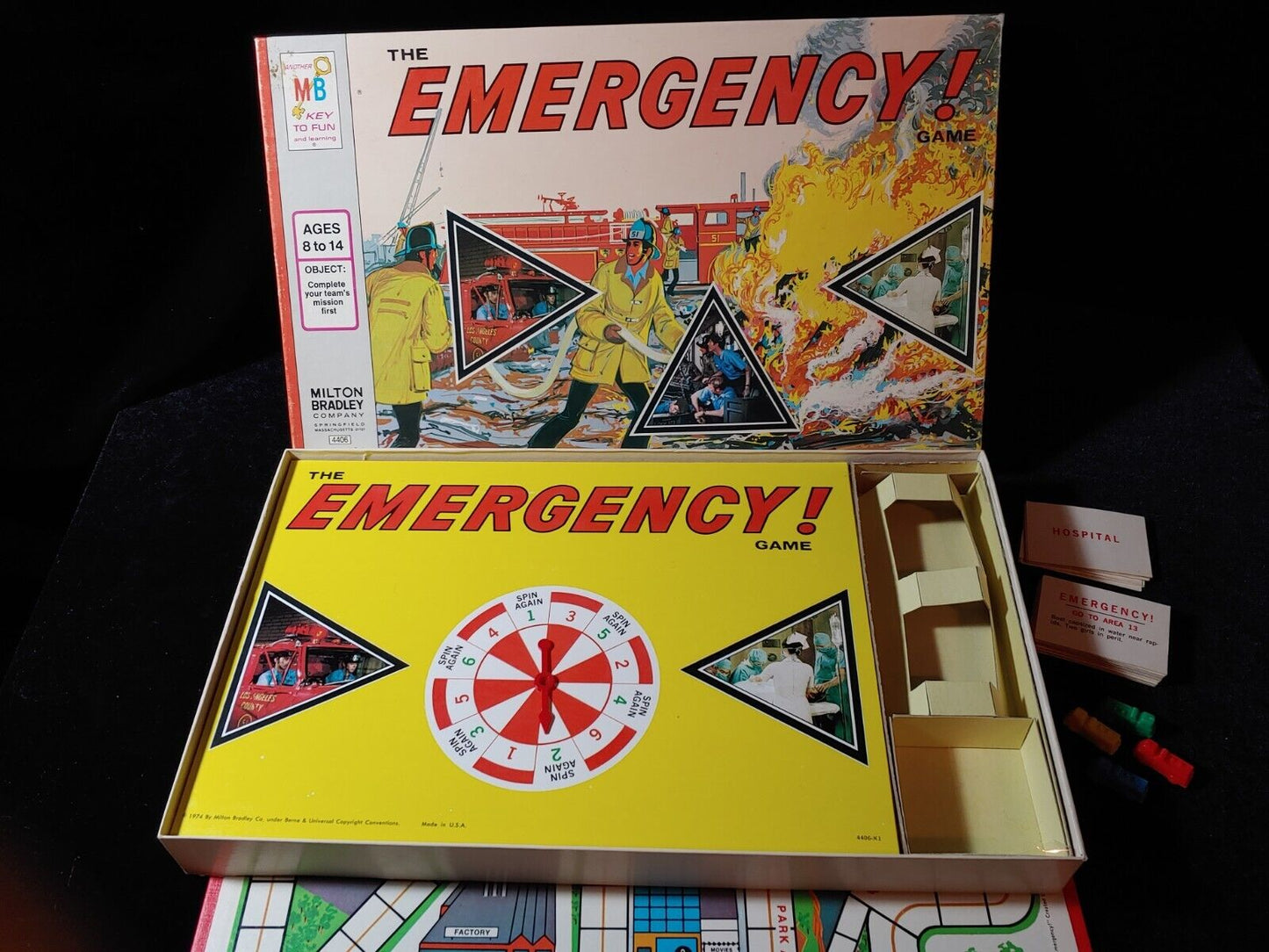 Vintage EMERGENCY Board Game 1973 TV Show Milton Bradley