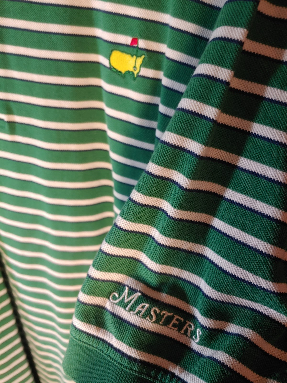 Augusta Masters Collection Green/White Stripe XL Short Sleeve Polo Peter Millar