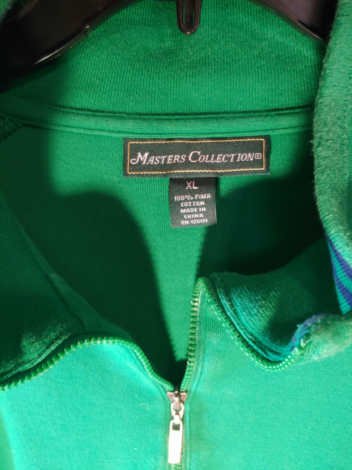Masters Collection Augusta Men Golf XL 1/4 zip jacket Fleece Green Peter Millar