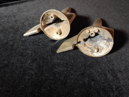 Pair Vintage OEM 57 Chevy Atomic Jet Airplane Hood Ornament Ready to Restore