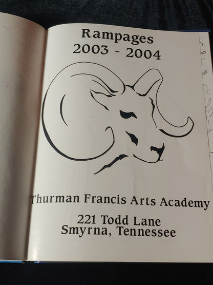 Vintage 2003 Thurman Francis Arts Academy Smyrna TN Yearbook Clean