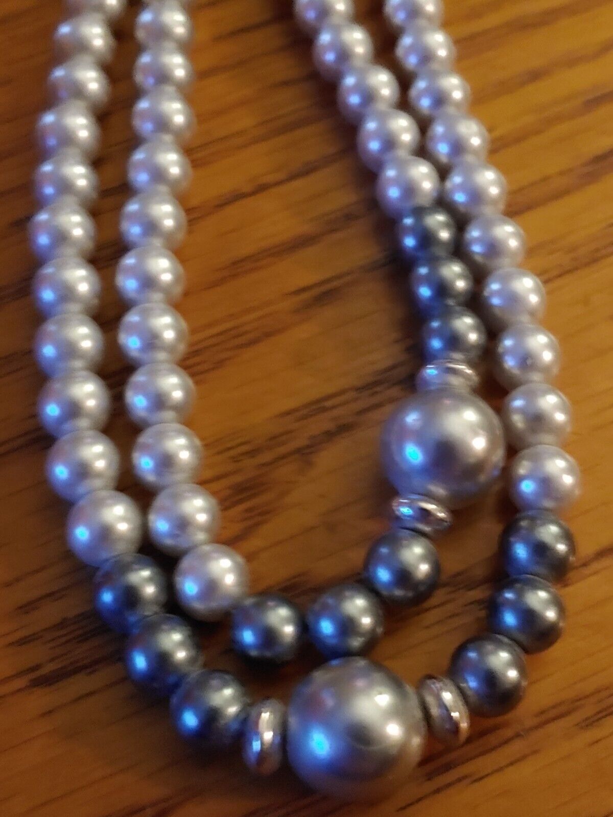 TRIFARI Double Pearl Bead Necklace APPROX. 28"