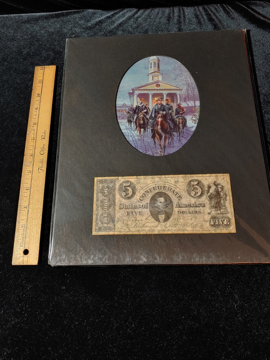 Civil War Color Photo Currency Reproduction 14x11 Matted Sealed