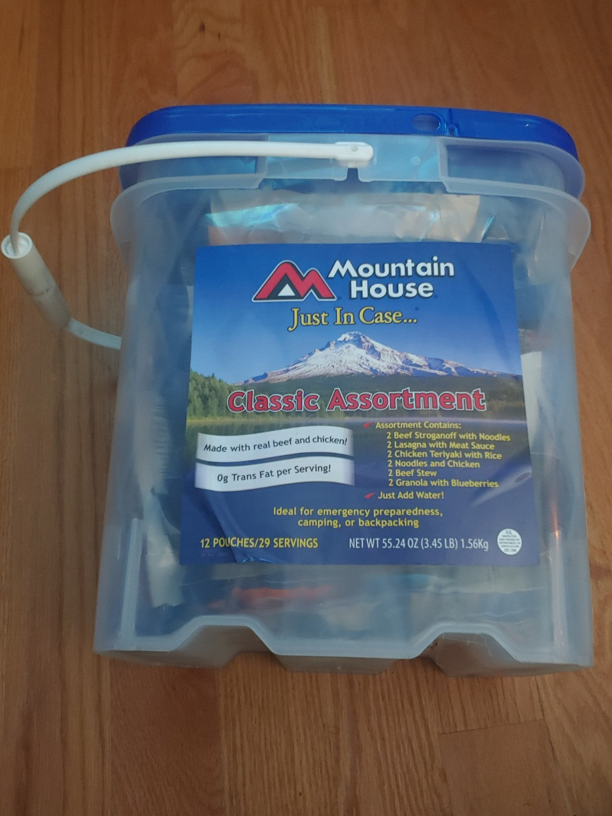 Mountain House Just In Case Classic Bucket 29 Servings 12 Pouches Sealed