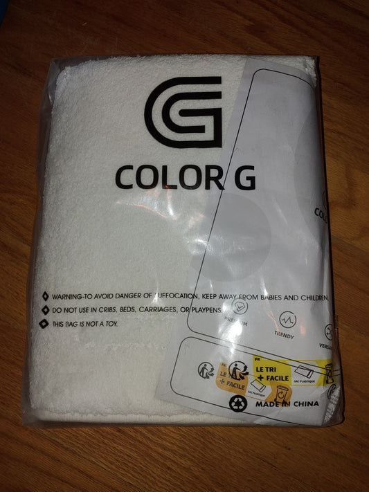ColorGeometry White Absorbent Non Slip Bath Mat 24 x 36 Washable