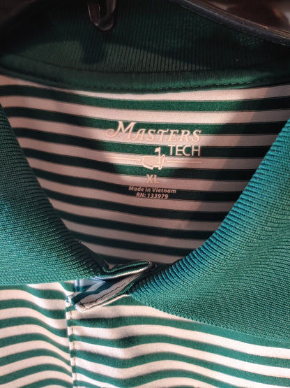 Augusta Masters Tech Green/White Striped XL Short Sleeve Polo Peter Millar