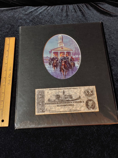 Civil War Color Photo Currency Reproduction 14x11 Matted Sealed
