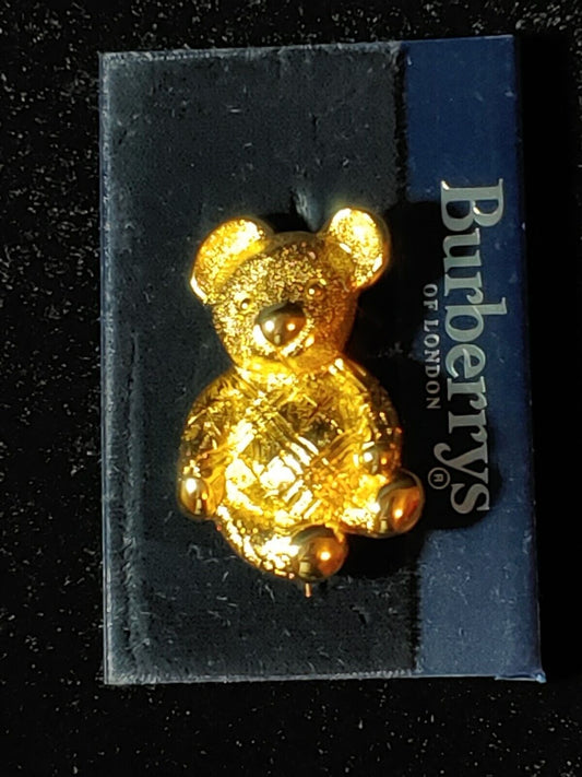 NEW! Burberrys of London Gold Tone Bear Pin Brooch