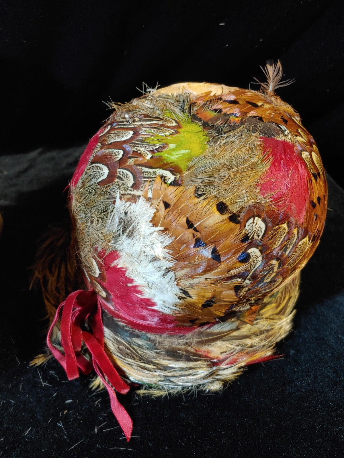 ANTIQUE 40's VINTAGE JILLE ORIGINAL WOMENS FEATHERED HAT W/ ORIGINAL BOX