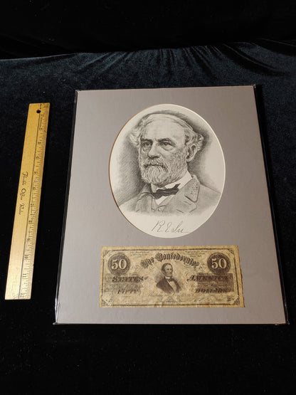 Civil War Photo Currency Reproduction 14x11 Matted Sealed