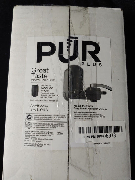 PUR PLUS Faucet Mount Water Filtration System, Gray – Vertical GREY Never Used!