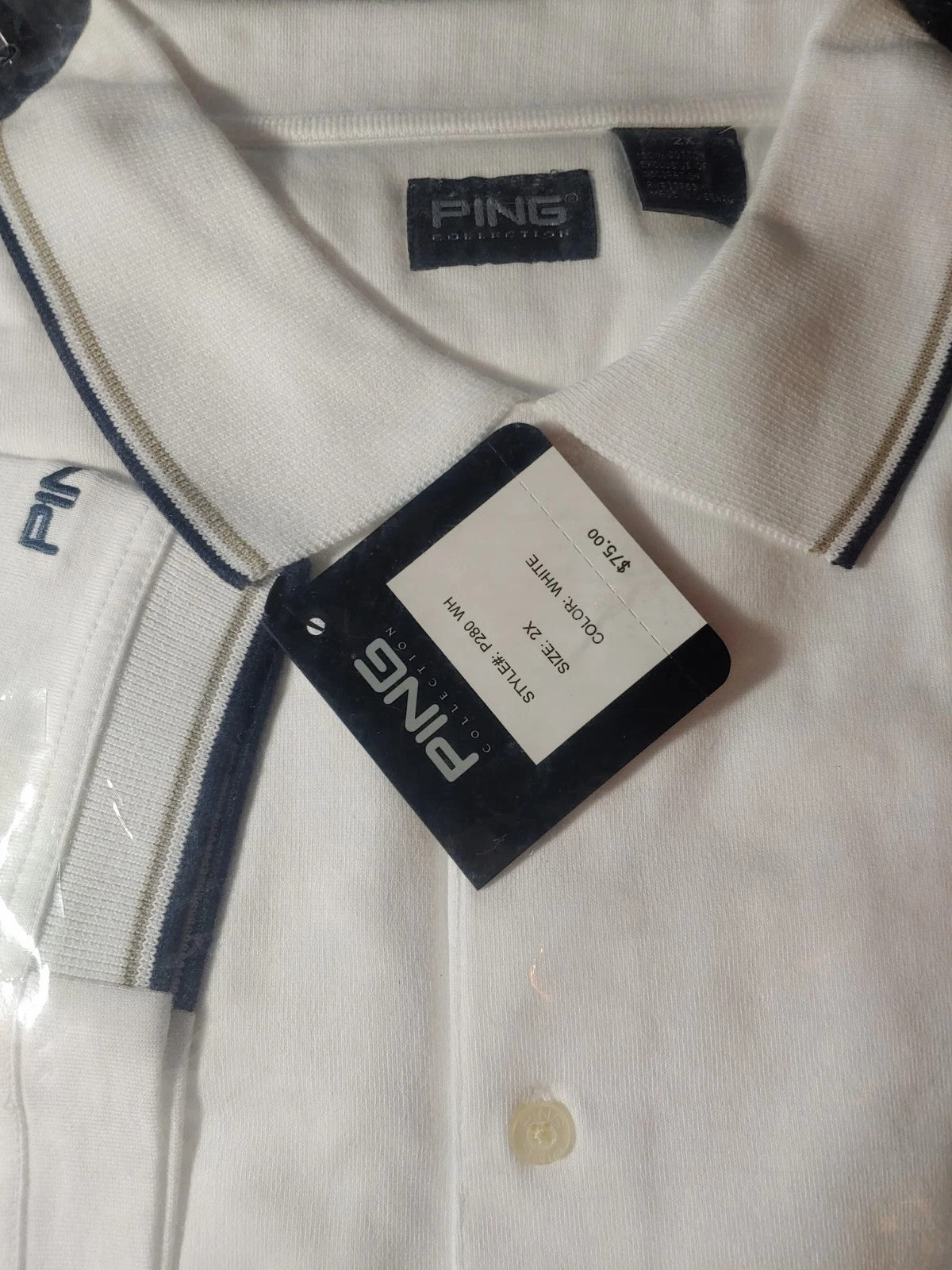 New Sealed PING Golf Polo White 2X Style# P280