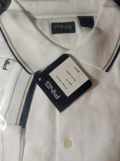 New Sealed PING Golf Polo White 2X Style# P280