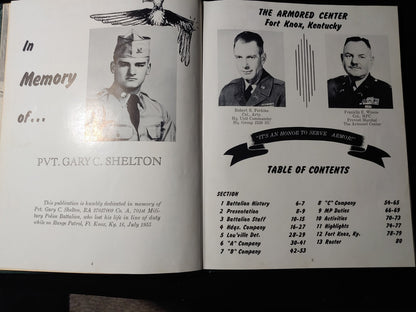 1956 US Fort Knox KY YEARBOOK 701st MILITARY POLICE BATTALION