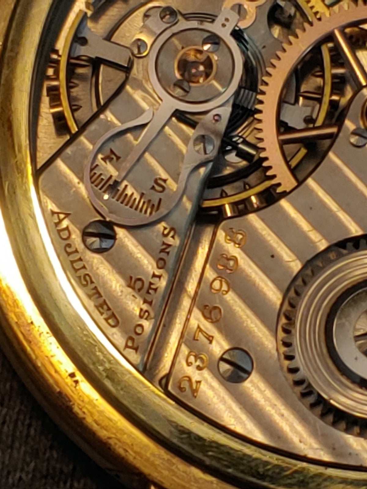Hamilton Wadsworth Railroad Bar Over Crown 14K Gold 21 Jewels Pocket Watch