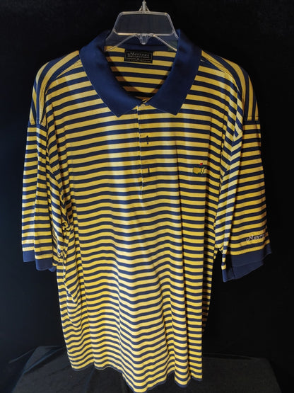 Augusta Masters Collection Yellow/Blue Striped XL Short Sleeve Polo Peter Millar
