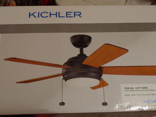 NEW! KICHLER Starkk 42 in. Integrated LED Indoor Natural Brass Ceiling Fan&Light