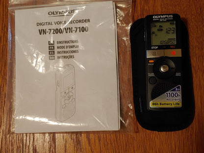 Olympus VN-7200 Handheld Digital Voice Recorder Case Instructions Unused