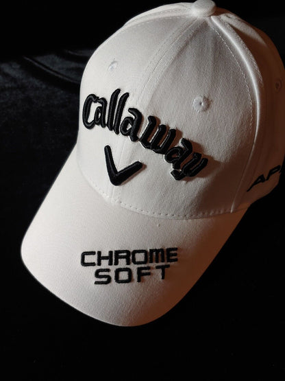 New! Callaway Chrome Soft Odyssey Tour Authentic White Strapback Golf Hat Cap