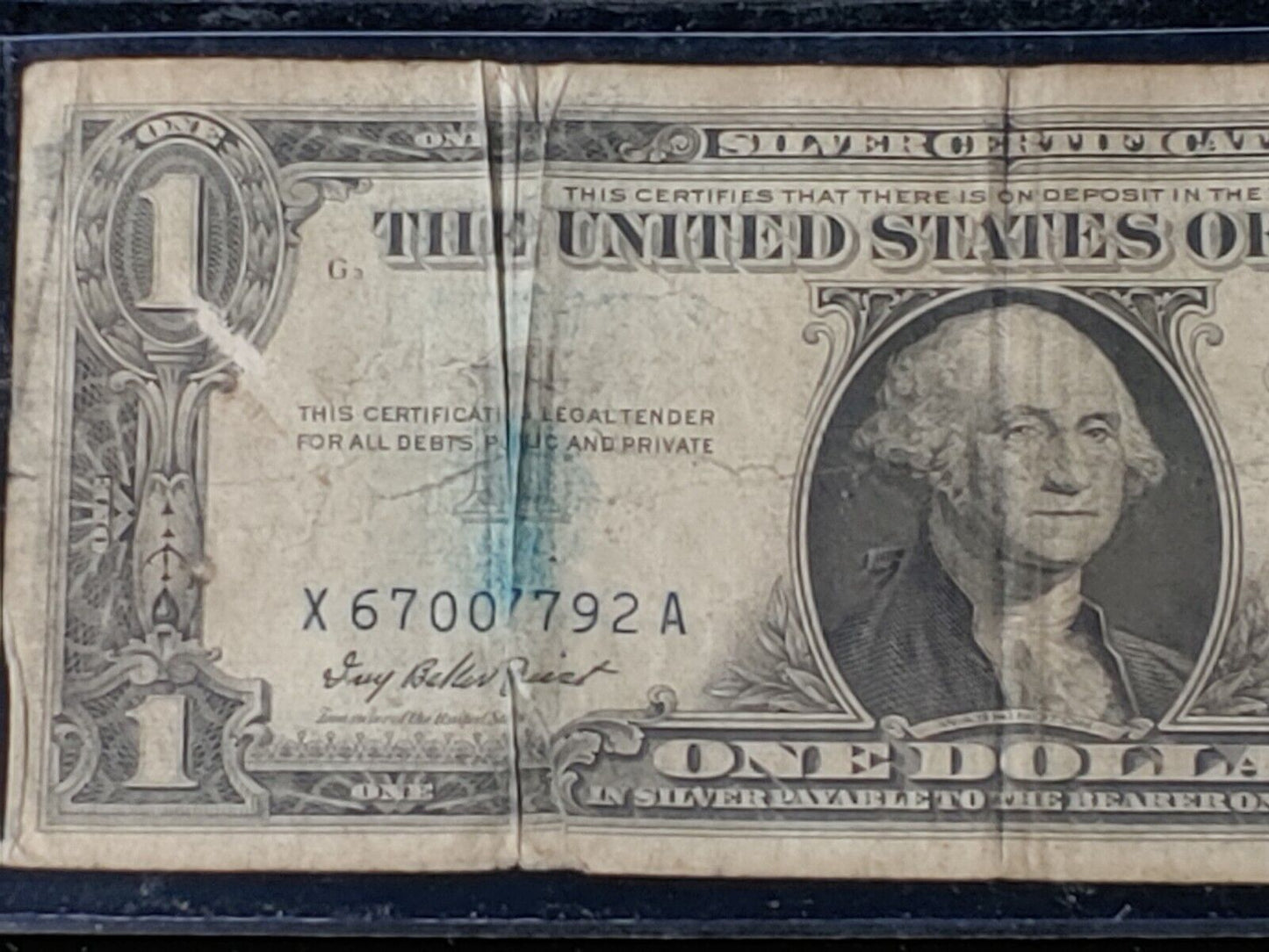 1957 $1 Dollar Silver Certificate Note One Dollar Bill Blue Seal