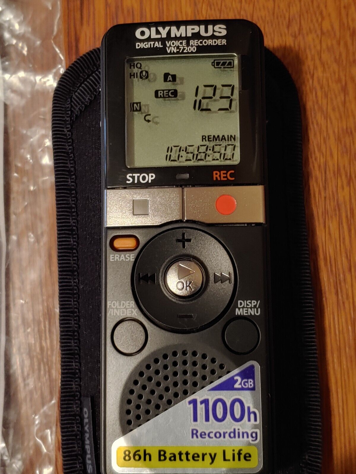 Olympus VN-7200 Handheld Digital Voice Recorder Case Instructions Unused